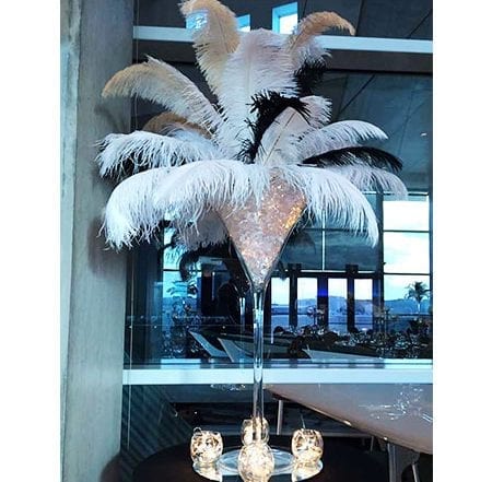 feather centrepieces for hire