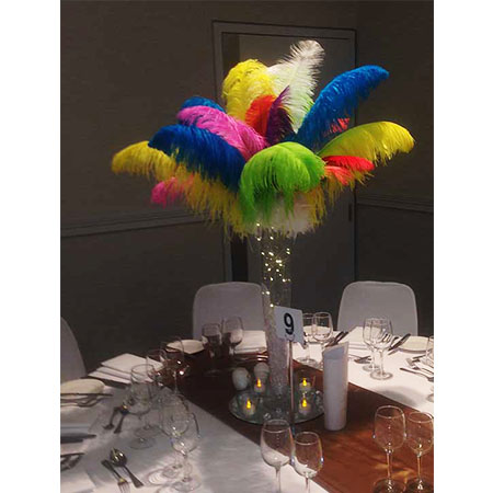 feather centrepieces for hire
