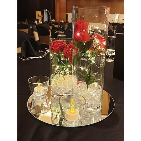 rose flower centrepieces for hire